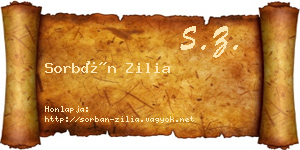 Sorbán Zilia névjegykártya